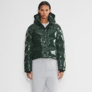Aritzia Lacquer Shorty Green Puffer Jacket